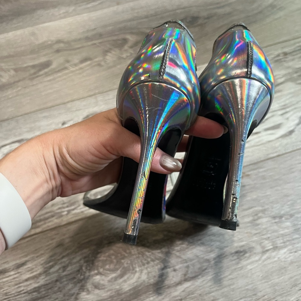 Stuart Weitzman Iridescent Nudist Heels 8